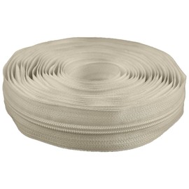 cyclingcolors 1 x Zip No. 5 Length 5 Metres Teeth Made of Injected Plastic Polyester Open End Mesh Without Puller Slider Zipper Clothing Sewing Jackets Haberdashery Cream