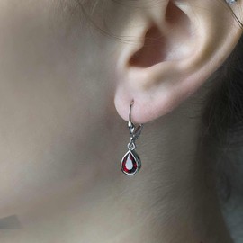 MATERIA by Matthias Wagner SO-448 Gemstone Drop Earrings 925 Silver, Sterling Silver