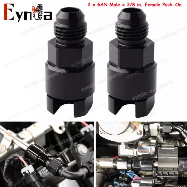 EYNDA 2X 6AN AN6 Fuel Adapter Fitting to 3/8 GM