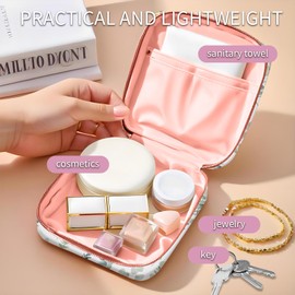 ADQWIOVL Travel Makeup Bag, Cute Cosmetic Bag Toiletry Bag for Women, Mini Make Up Pouches, Purse Cosmetic Organizer Cute Leaf