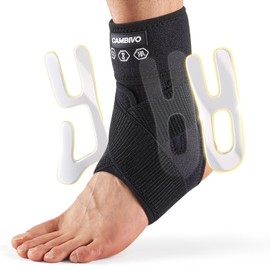 CAMBIVO Ankle Brace, Ankle Support with Side Stabiliser, Adjustable Ankle Brace, Orthosis Ankle for Sprains, Plantar Fasciitis, Foot Bandage for Sports Everyday Use