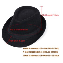 QUUPY Men Classic Manhattan Structured Trilby Fedora Hat Panama Cap 56-58cm Black
