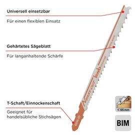 KWB Easy Cut Jigsaw Blades Universal Single Lug Shank 6248 – 20