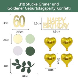 300 Pcs Konfetti Grün,Tischdeko 60 Geburtstag Frauen Männer,Happy Birthday Konfetti Tischdekoration,konfetti Hochzeit,Tischdeko Grün,Party Dekoration