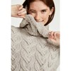 Aran Woollen Mills Womens Chunky Cable Cowlneck Sweater Toast Oat