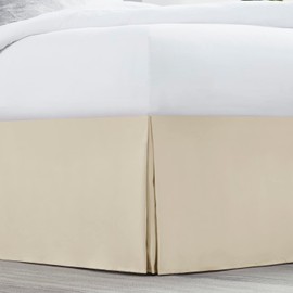 Nestl Cream Bed Skirt Queen Size - Queen Bed Skirt 14 Inch Drop - Brushed Microfiber Bed Skirts - Hotel Quality Pleated Bed Skirt - Shrinkage & Fade Resistant