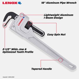 Lenox TOOLS LXHT90618 Aluminum Pipe Wrench 18"