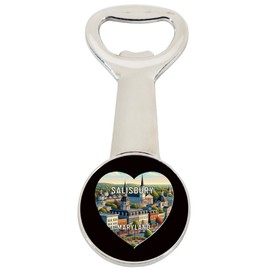 Salisbury Maryland Travel Souvenir Destination Heart Shape Design Magnetic Bottle Opener Single