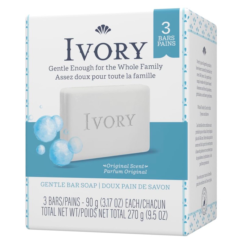 Ivory Soap Personal Bar 3.1 Ounce, Pack of 3