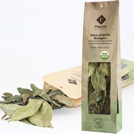 FILIPPONE - Organic Bay Leaves on Stem, 25 g (0.88 oz), Sicilian, Certified USDA Organic