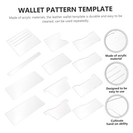 TEHAUX 1set Acrylic Wallet Pattern Templates for Leather Craft Design Easy to Use for Card Wallets Handmade Projects Material