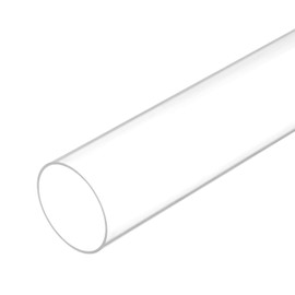 Rebower Plastic Pipe Rigid Polycarbonate Round Tube Clear, [for Lighting, Models, Water Plumbing] - 1.5x1.6(37.6x40mm), 14"(360mm) Length/Transparent / 1 Pcs