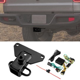ROMELACK 2” Rear Towing Hitch & 4-Pin Trailer Wiring Harness Compatible with Jeep Gladiator JT 2020-2024