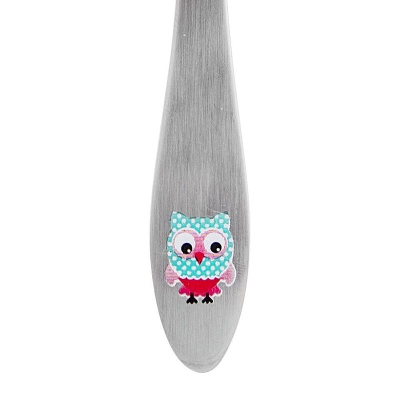 Children's Cutlery Set Stainless Steel with Owl Motif Set of