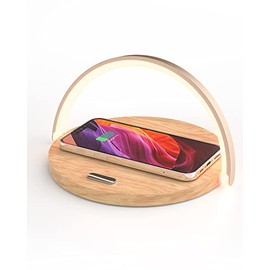 Bedside Lamp with Wireless Charging, COLSUR Table Lamp with Touch Control, 3 Brightness Levels, Cell Phone Holder and Eye-Caring Night Light for Kids Adult Home Bedroom Office