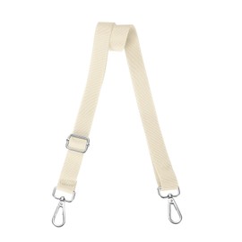 sourcing map Wide Shoulder Strap, 2.5cm Adjustable Crossbody Purse Strap Replacement for Shoulder Bag Handbag, Beige, Silver Pull Core Buckle