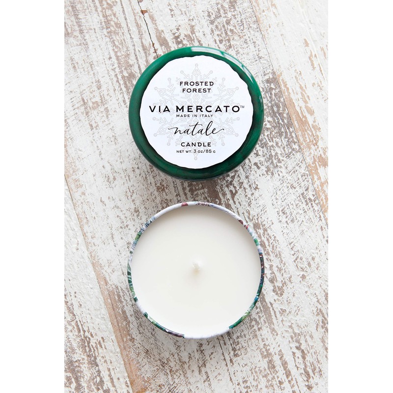 Via Mercato Natale Single Wick 3oz Fragrant Candle - Frosted