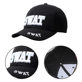 BORFUE Adults SWAT Hat Adjustable Size Headpiece Role Play Cosplay Party Embroidery Hats Police Costume Accessory
