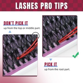 Mayhug Lash Clusters 320pcs 40D+50D DIY Eyelash Extension D Curl Individual Lashes 9-16MIX 0.07D Lash Clusters Extensions DIY Eyelash Extension Self Application at Home (40D+50D-0.07D-9-16mm)