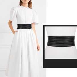 JASGOOD Women Leather Wide Waist Belt Braid Elastic Stretchy Belt Fashion Obi Belt Cinch Blet