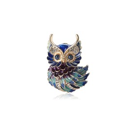 Teyolo Owl Brooch and Pin for Women Bird Brooches Owl Jewelry Gifts for Mom Wife Elegant Dress Accessories