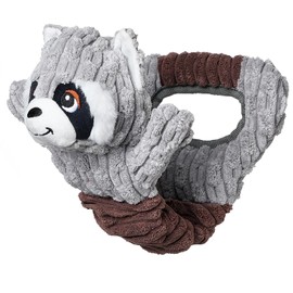 Sedioso Tug of War Dog Toy, Durable Large Breed Dog Toy, Though Stuffed Dog Squeaky Toy with Crinkle Paper for Small, Middle and Big Dogs(Raccoon)