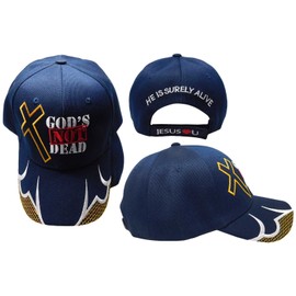 Trade Winds God's Not Dead Hat Ball Cap I Love Heart Jesus BLUE Christian Cross