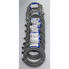 LSP 10 Pack LSP AquaFlo MightyFlex SS Ice Maker Connector 1/4”x1/4, 60 or 72" Length - 72 inch