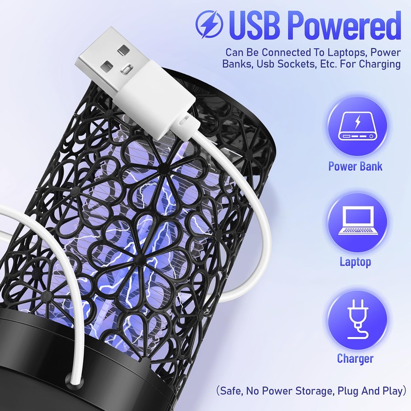 Qualirey 4 Pcs Electric Bug Zapper USB Mosquito Killer Repellent