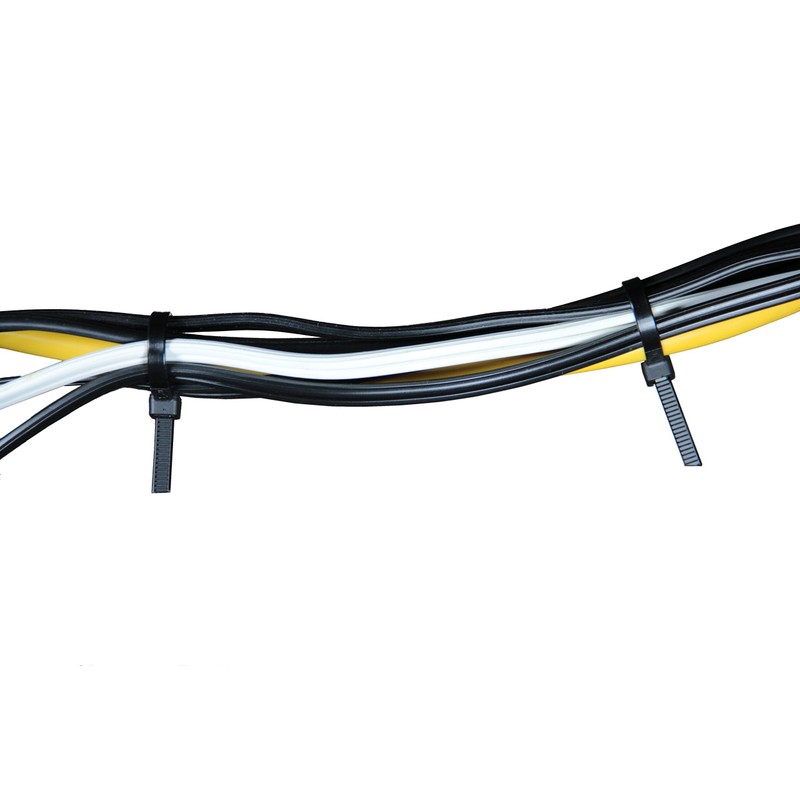 Cable Ties,200mm x 4.5mm,100 Pack,Black,Self Locking Zip Ties