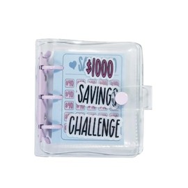 Mini Clear 3 Rings Binder Cover with Binder Inner PVC Pocket Soft Transparent PVC Cash Budget Storage Bag Notebook with Snap Button