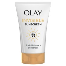 Olay Invisible Sunscreen, SPF 35, 100% Invisible Facial Sunscreen and Makeup Primer - Fragrance-Free, Weightless, No White Cast Broad Spectrum Sun Protection with Vitamin C & E, Aloe Vera, 1.7 Oz