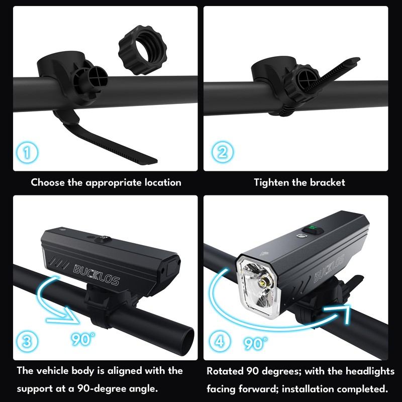 BUCKLOS 2000 Lumens Ultra Bright Bike Lights for Night Riding,