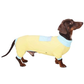 WienieDay Dachshund Dog Cooling Shirt, Breathable Summer Cooling & Quick-Dry Shirt for Small and Medium Dogs, Lightweight 4-Leg Summer Outfit with Back Pocket (Small (7-12lbs))
