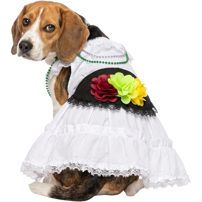 Genérico Disfraz Vestido Jarocha Veracruzana Mexicana para Perro y Gato