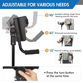 Carehofu 3-Angle Adjustable Forearm Crutches for Adults - Ergonomic Non-Slip Handles with EVA Elbow Support, Foldable Arm Crutches Forearm for Leg Injury, Surgery Recovery, Disabled (1 Pair)