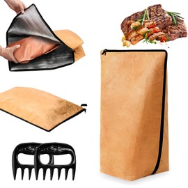 Insulated BBQ Blanket for Resting Meat with 2 Chicken Shredder Claws – Perfect BBQ Blanket for Brisket, Pork | Keeps Meat Juicy After Smoking & Grilling | Portable Meat Resting Bag