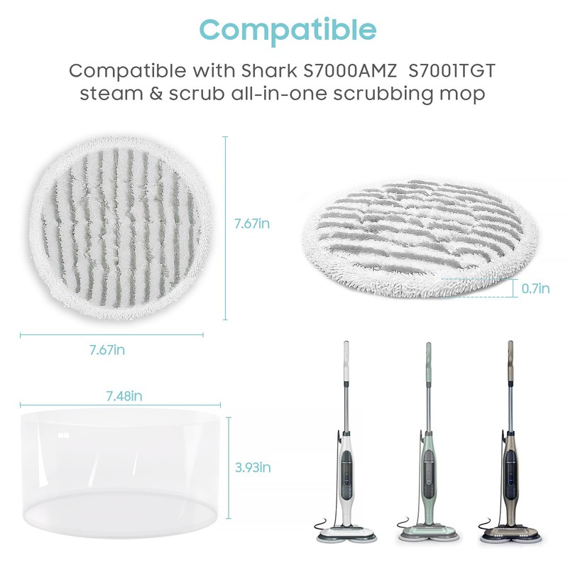 Upgraded 8 Pack Replacement Steam Mop Pads Kit Compatible with