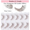 7 Pairs Brown Lash Strips, Natural Cat Eye False Lashes