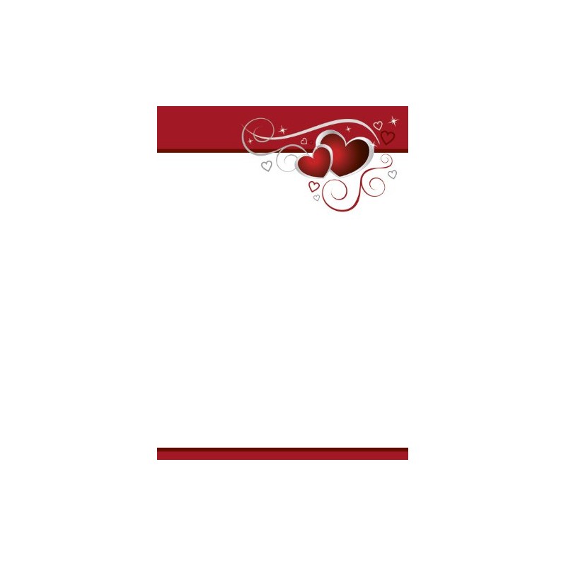 Writing Paper Red Hearts 50 Sheets Writing Paper DIN A4