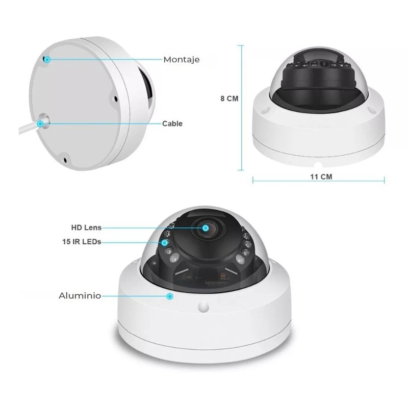 EGTMA Cámara Inalámbrica Ip Domo 4mp Con App Infrarrojos Hd