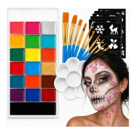 Kit De Maquillaje Pintura 20 Colores Pintacaritas Y Corporal