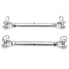 2pcs Jaw and Jaw Turnbuckle Stainless Steel Turnbuckle Rigging Screw