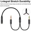 Headphone Mic Splitter 3.5mm Jack Audio Mic Braided Adapter Aux