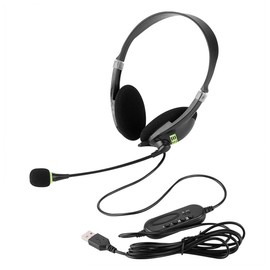 ANCLLO USB Headset Computer Headphones with Microphone Noise Cancelling Lightweight Office Business Call Center Aviation