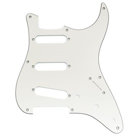 Musiclily Pro 8 Holes ST Pickguard SSS Guitar Pickguard for 2008-2019 China Squier Classic Vibe SQ CV 50s Reissue Vintage Strat Style Electric Guitar, 3-Ply Aged White