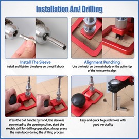 20mm Vertical Drilling Locator, Drill Guide Set for 5/32"-3/8" Drill Bushings, Aluminum Alloy Precision Bench Dog Hole Punch Woodworking Tool Bench Table Workbench