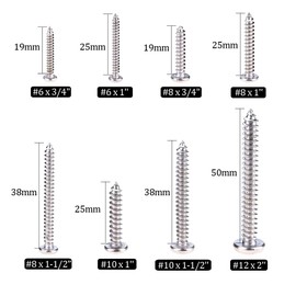 Hilitchi 275-Piece Stainless Steel Phillips Round Pan Head Self Tapping Screw Assortment Kit (Round Pan Head)