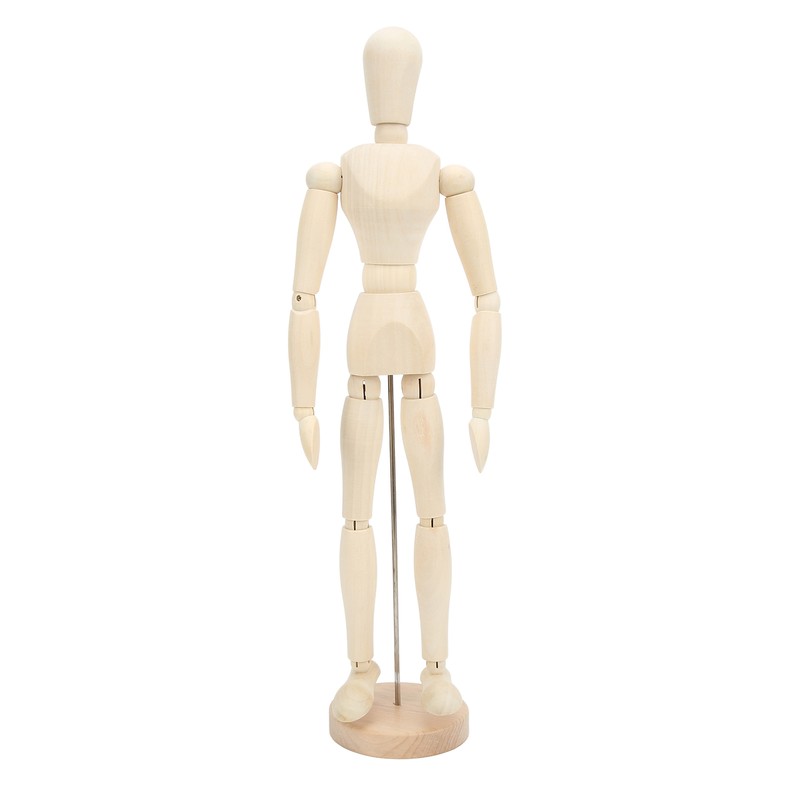 16in Wooden Mannequin Mini Flexible Rotating Sketch Drawing Wooden Figures