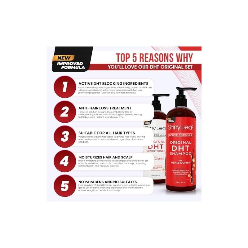 DHT Champú y acondicionador para la pérdida de cabello con